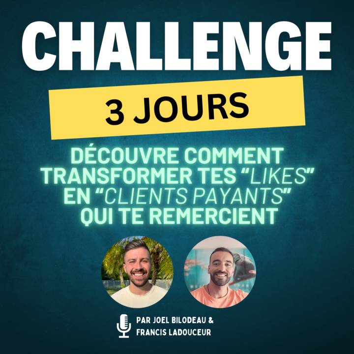 CHALLENGE GRATUIT DE 3 JOURS Exclusivement pour vous 🔥📣