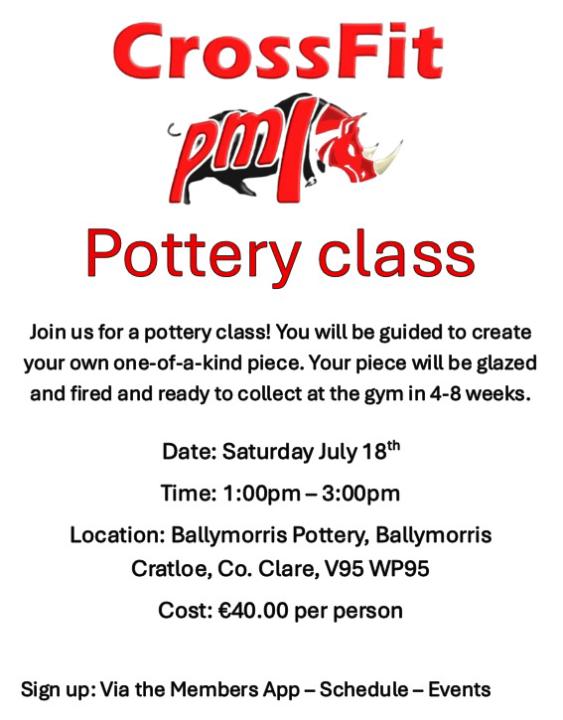 PMI Pottery class