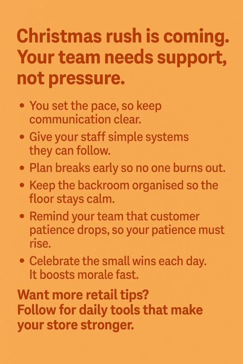 Christmas rush is coming. Your team needs support, not pressure.