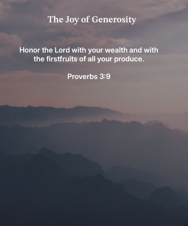 First fruits for God....