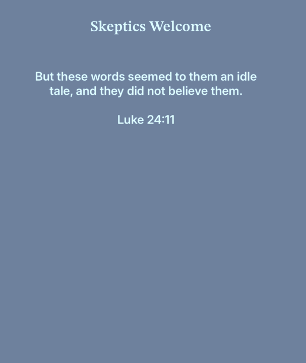 Skeptics welcome....