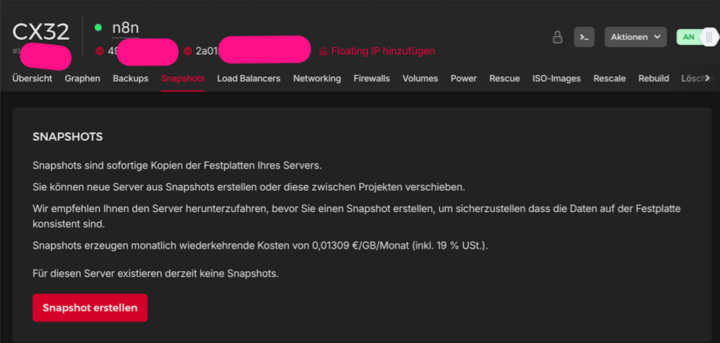 N8N & Co im Selfhosten - Server / Datensicherung ?????
