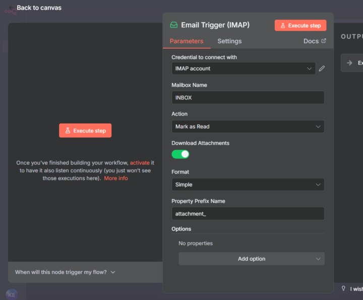 IMAP Trigger reagiert nicht auf neue E-Mails (funktioniert nur manuell via "Execute Step")