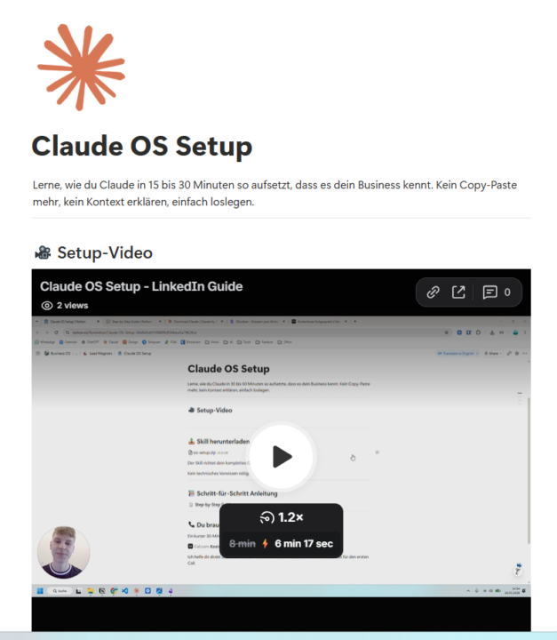 Claude OS Setup: Kein Copy-Paste mehr