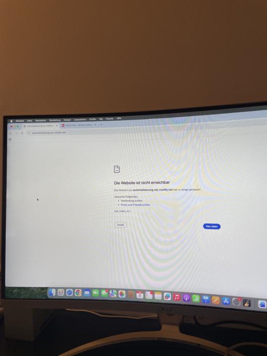 Problem beim öffnen von coolify/n8n