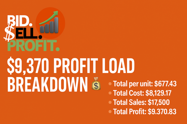🚚 B-Stock Load Breakdown: Our most profitable (and most expensive) shipment yet. 