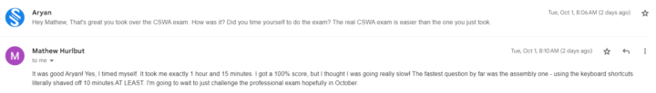 A recently Certified Associate says: