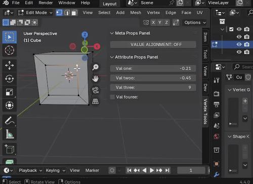Vertex attribute editor