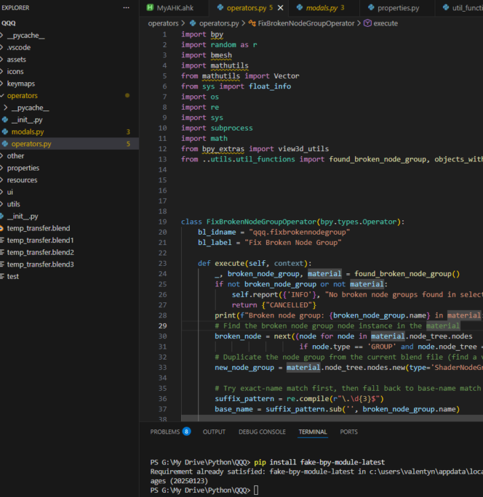 VSCode fake-bpy-module question