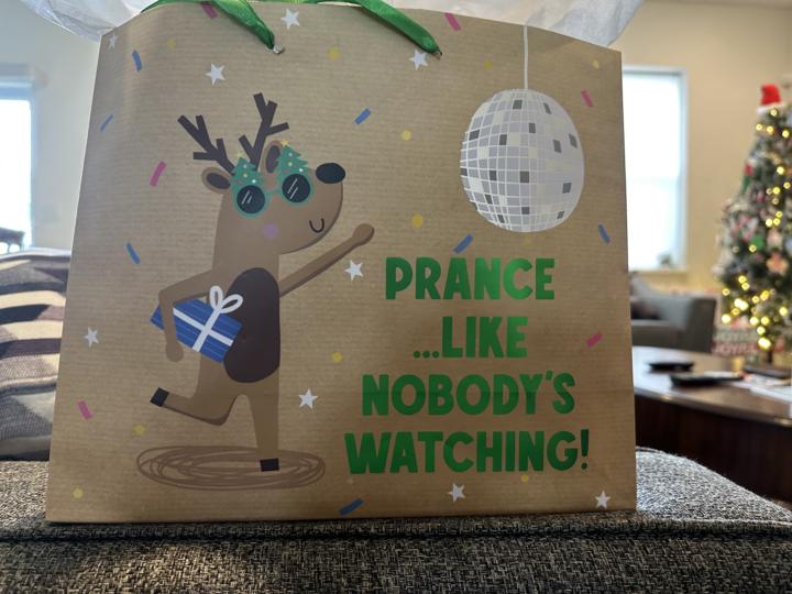 My husband and son picked out this holiday gift bag and it brought a smile to my face as I thought of our Sunday session last week 🥰