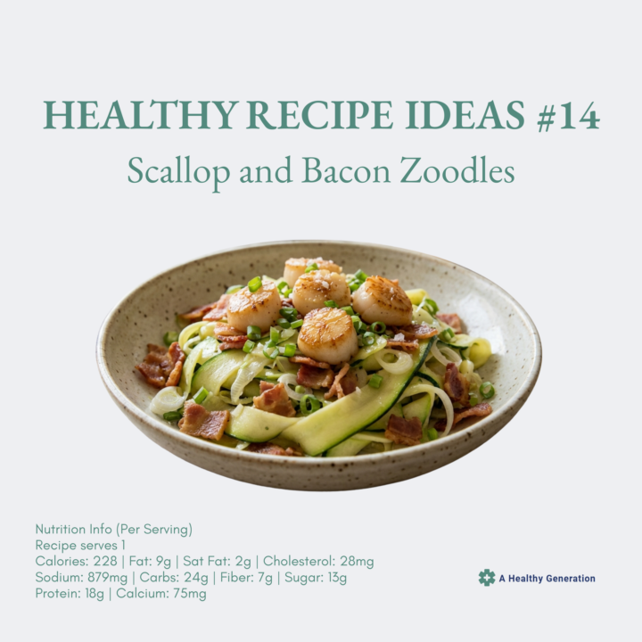 Healthy Recipe Ideas #14: Scallop and Bacon Zoodles
