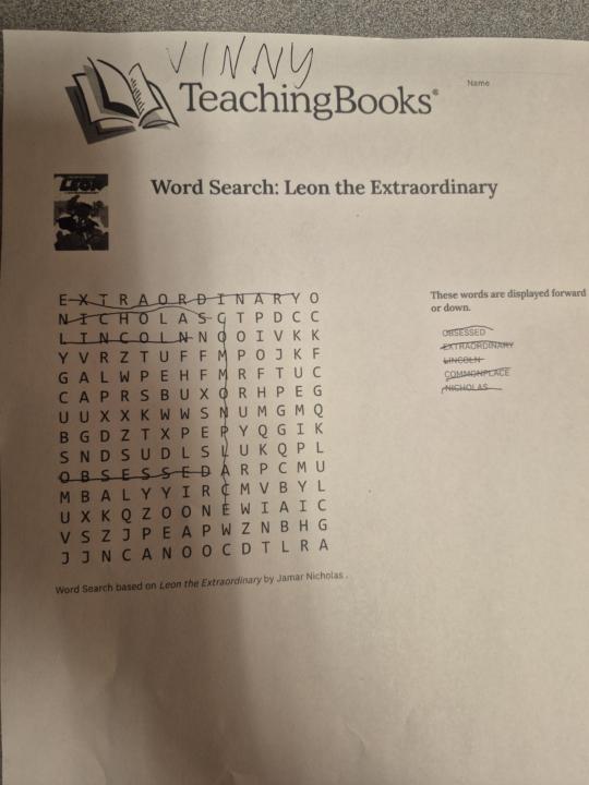 Vinny's Wordsearch