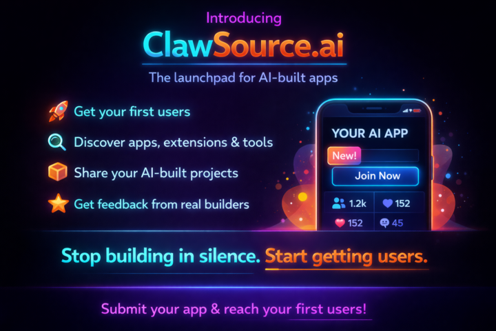 A Free Directory for Apps Built with OpenClaw & Vibe Coding - Clawsource.AI 