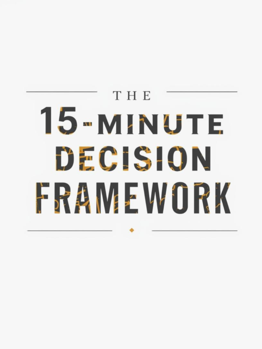📈 Tactical Thursday: The 15-Minute Decision Framework