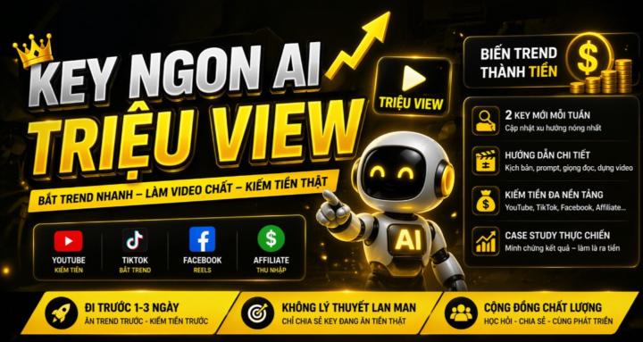 KEY NGON AI TRIỆU VIEW