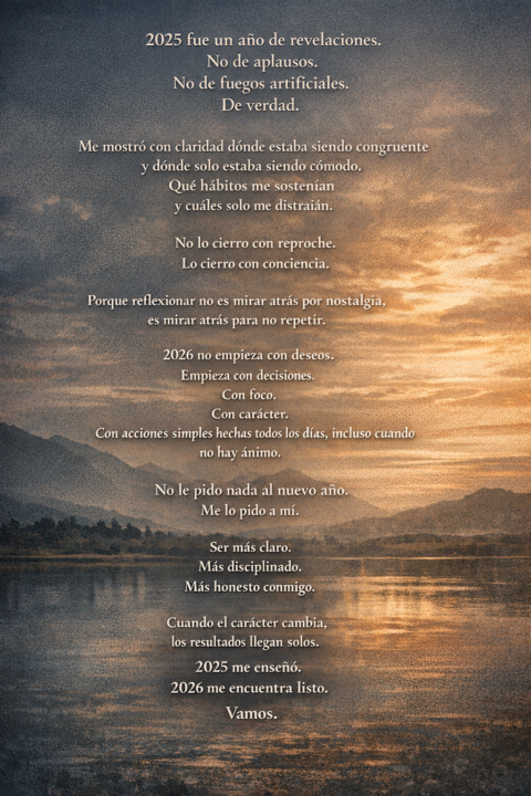 2025 me enseñó… 2026 me encuentra listo