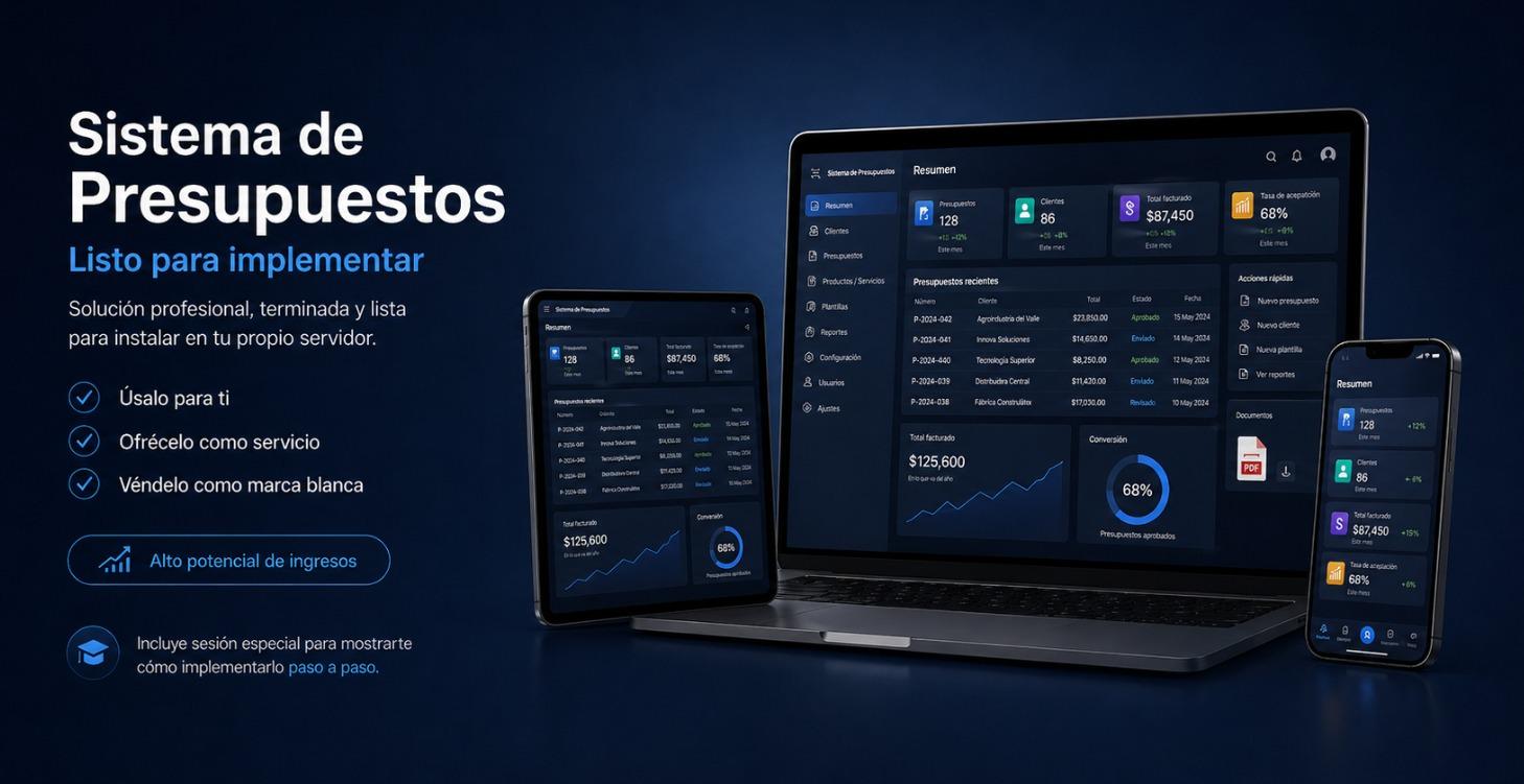 🔥 Sistema de Presupuestos ¡Listo para Monetizar!