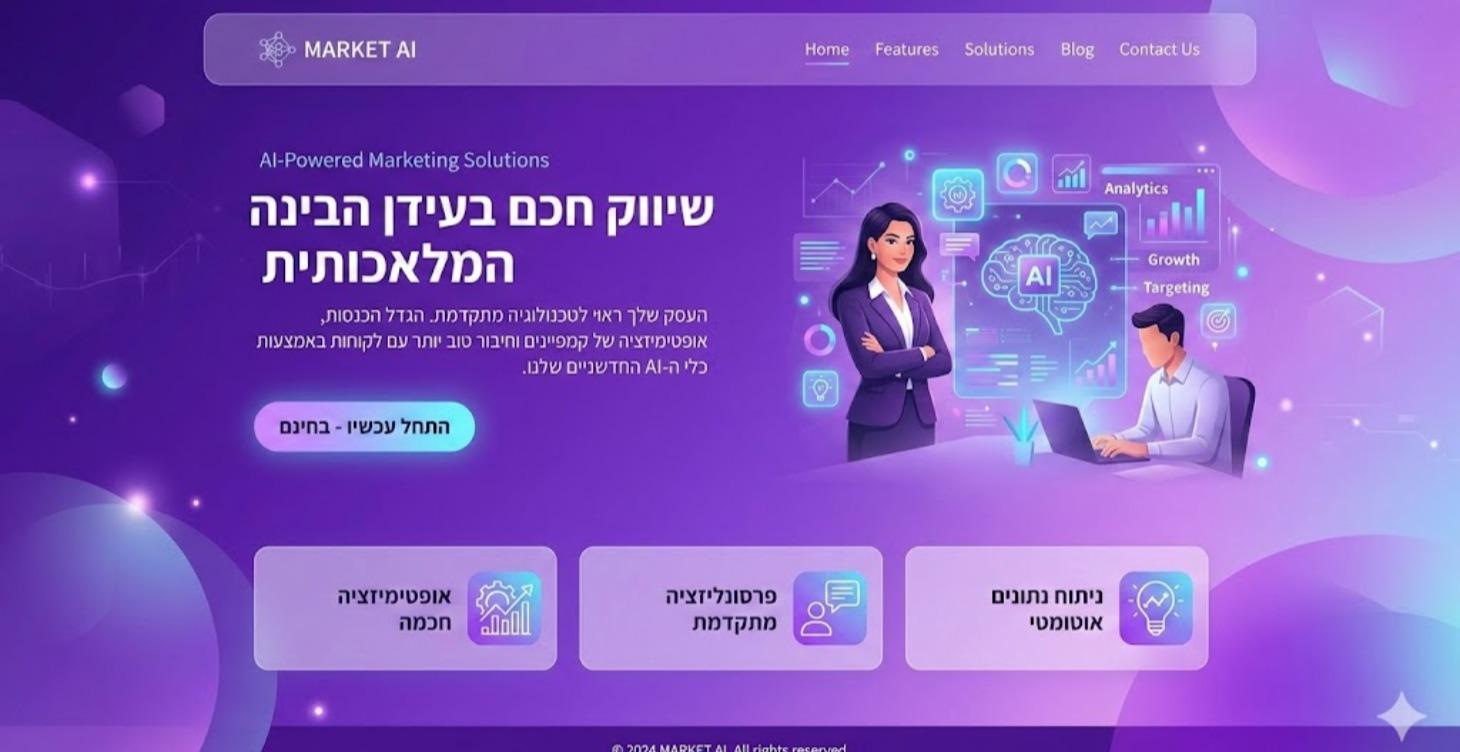 דפי נחיתה עם AI