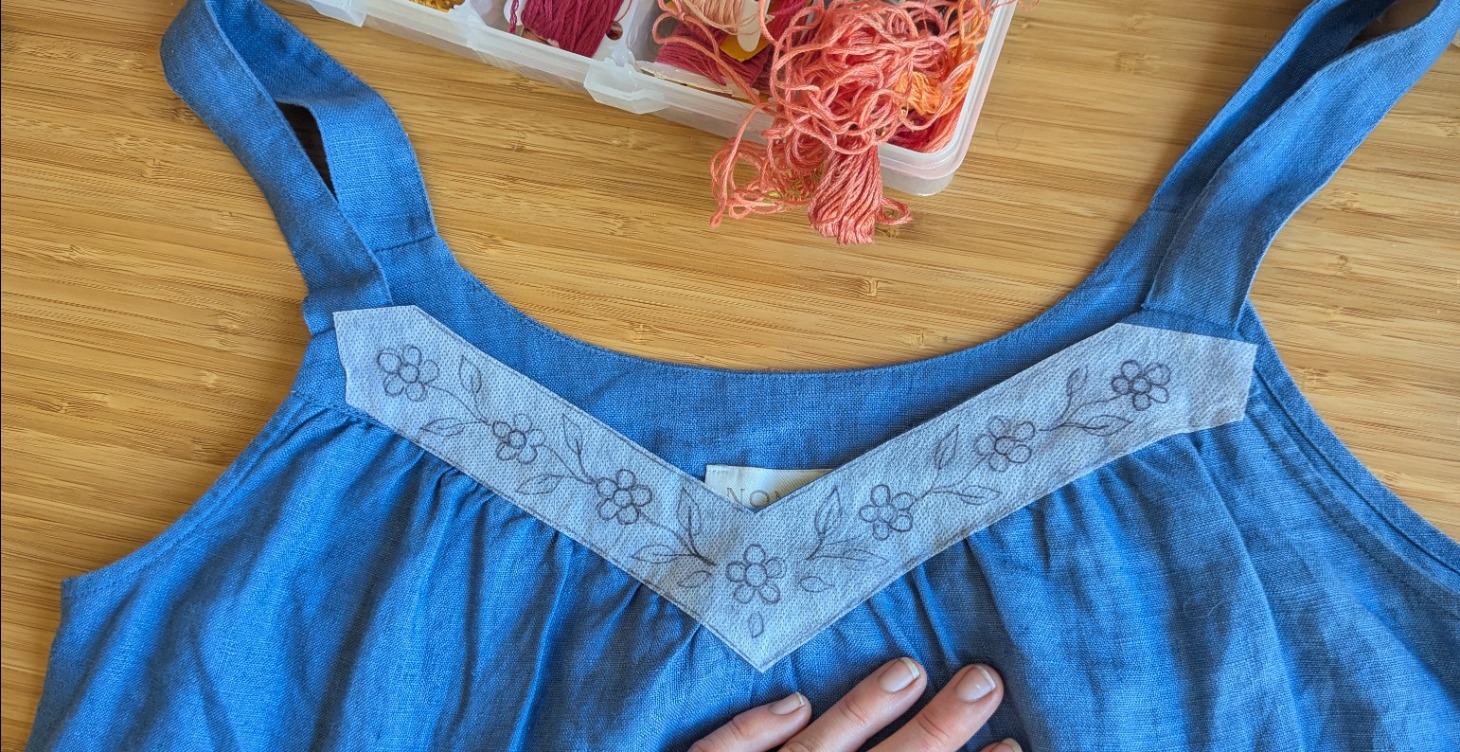 Flower Pattern for V-Neck