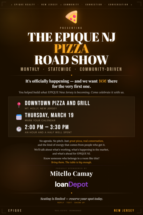 Come to our first EPIQUE NJ Pizza Road Show next week!