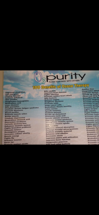 100 benefits of ozone  therapy