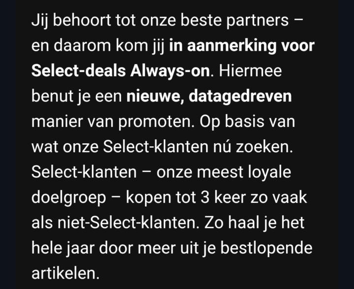 Select deals Always on