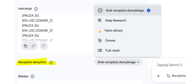 W gemie możemy teraz wybrać narzędzie domyślne 