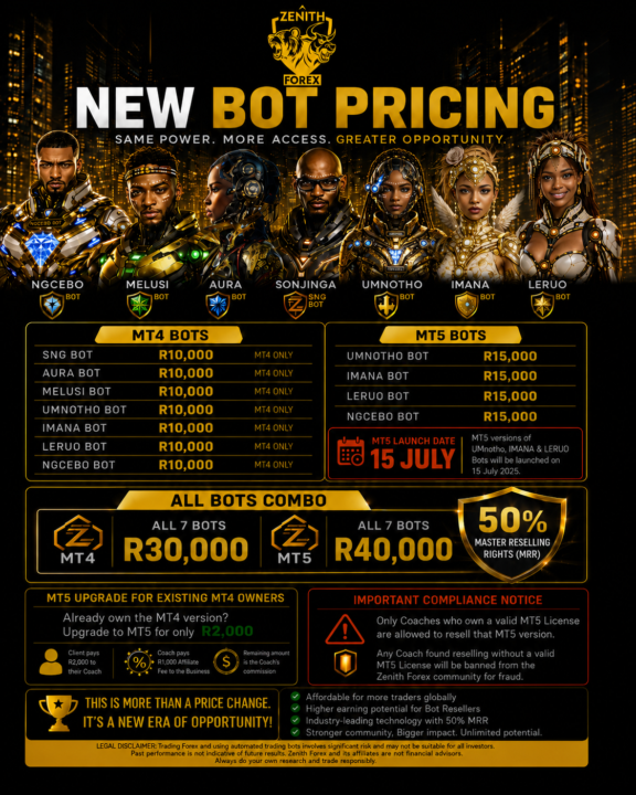 🚨ZENITH FOREX NEW BOT PRICING UPDATE💫