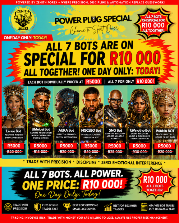 🚨 🔥 POWER PLUG SPECIAL – ONE DAY ONLY!  ALL 7 BOTS FOR R10 000 ONLY🔥 🚨