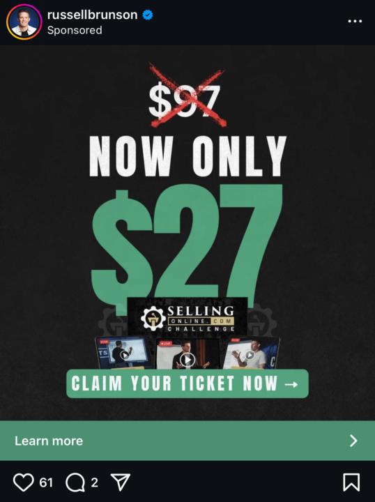 Selling low ticket