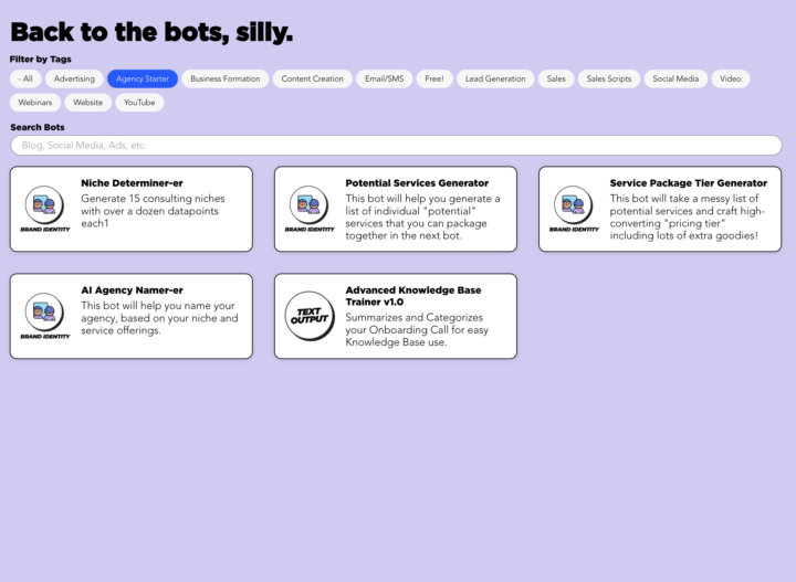 New Bots! (Specifically for Agency Owners!!)