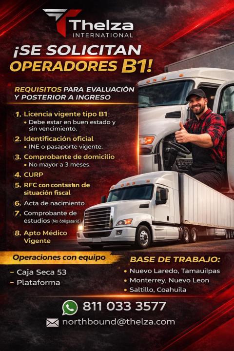 Se solicitan Operadores B1