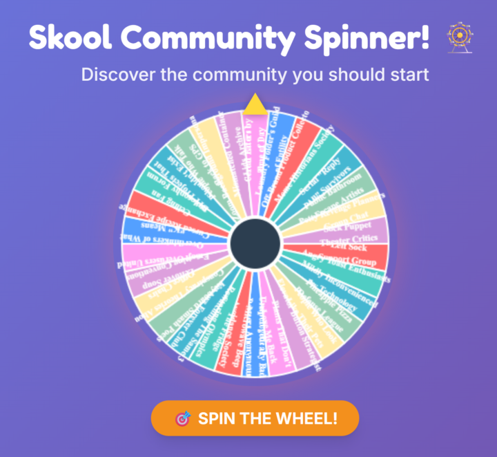 Spin The Wheel to Create Your Skool Community