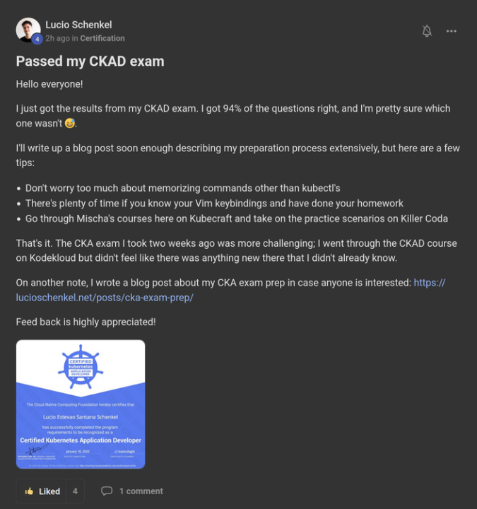 Another CKAD joins the ranks