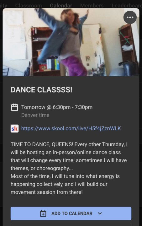 DANCE CLASS ON THE FULL MOON! 