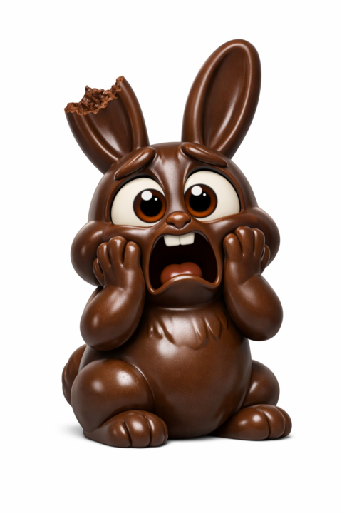 Terrified Chocolate Bunny