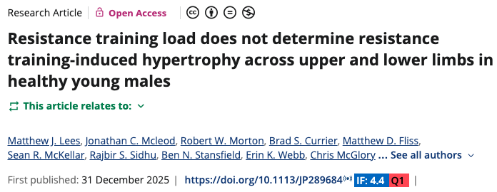 🆕 Nuevo ESTUDIO: CARGA alta vs baja e HIPERTROFIA