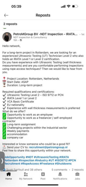 One for NDT techs 