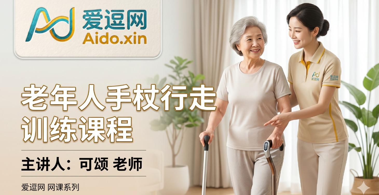 老年照护实操训练《老年人使用手杖行走训练》讲员：可颂老师