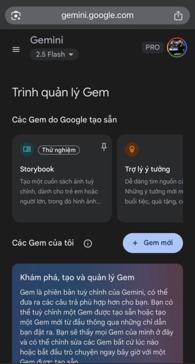 GEM (tương tự như GPTs) của Gemini đã cho phép chia sẻ công khai và nhân bản