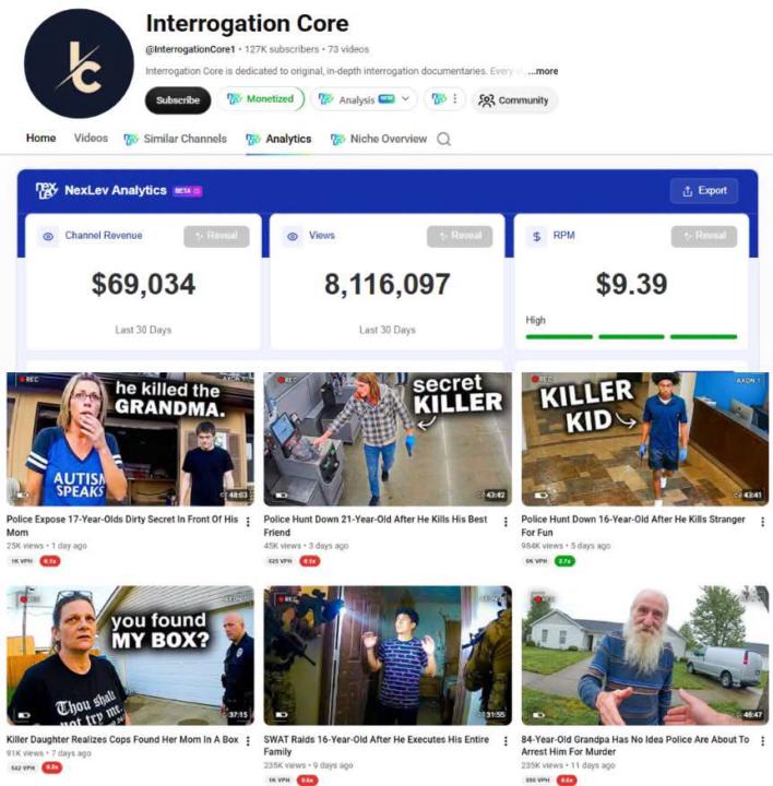 🚨 $69,034 in 30 days from one YouTube channel.