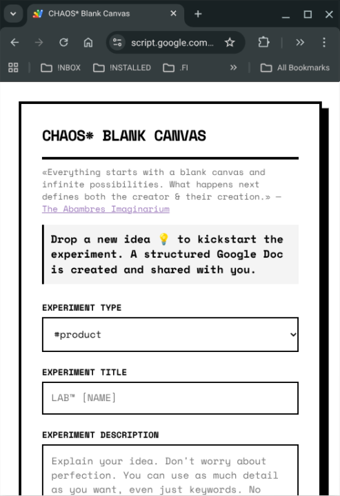 LAB™ 001 ─ KAOS* Blank Canvas 🟢