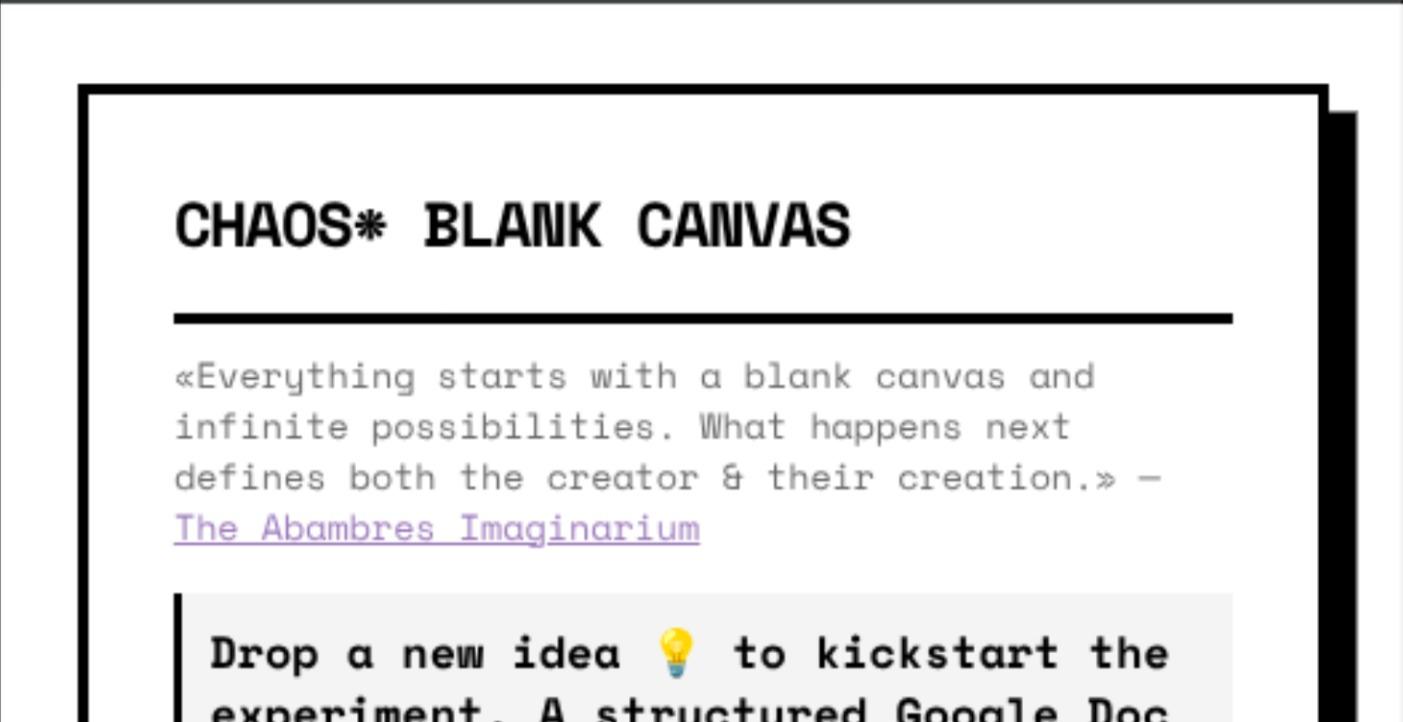 LAB™ 001 ─ KAOS* Blank Canvas