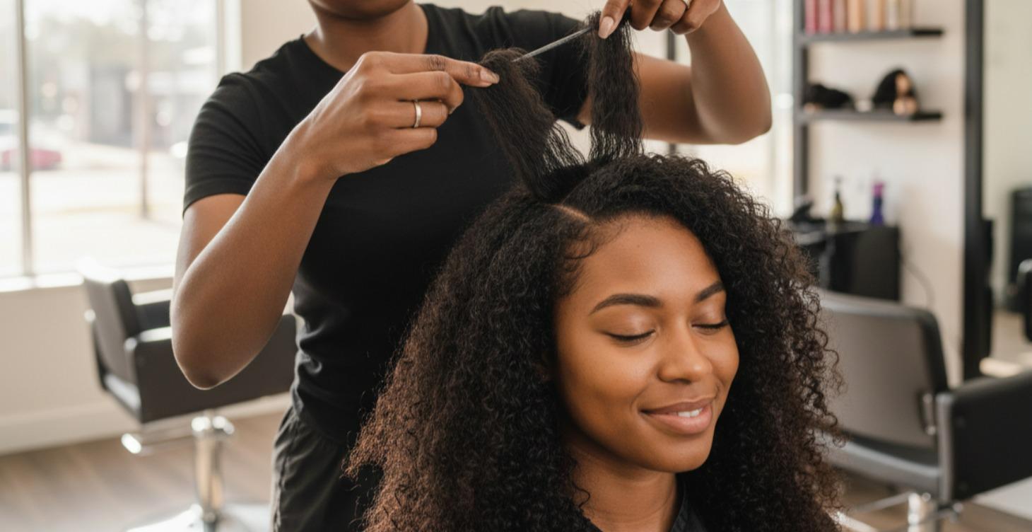 Sectioning Client's Natural Hair/Leave-out