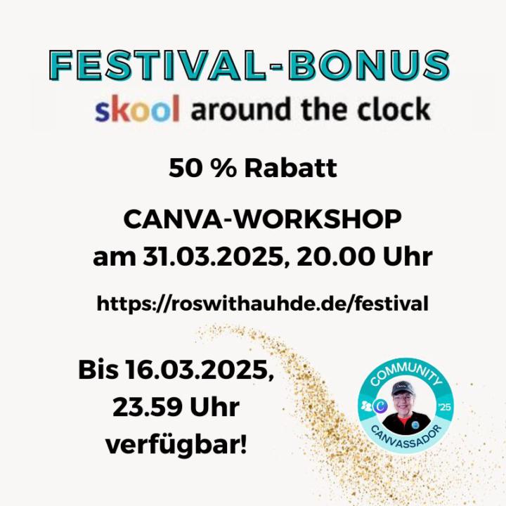 Festival-Bonus bis heute 23.59 Uhr einlösen