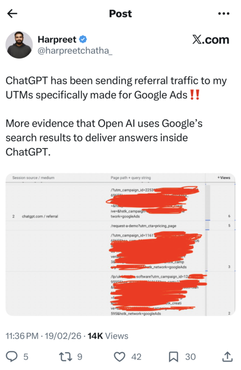 Ensure you track UTM correctly with GA Source/medium