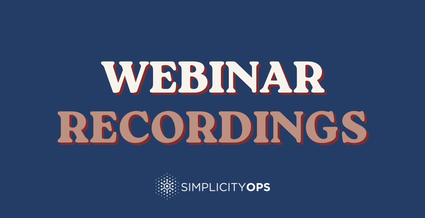 Webinar Recordings