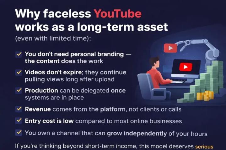 Why Faceless YouTube Works As a Long-Term Asset (even with limited time):