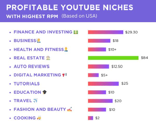 most profitable YouTube niches