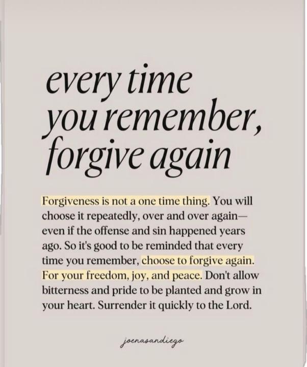 Forgive again… and again… 
